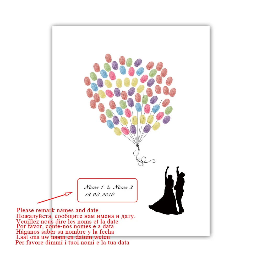 Невесты дать Жених принцессы обнять, пользовательское имя Дата отпечатков пальцев Подпись Гостевая книга для Обручение партии и свадебной церемонии - Цвет: HK119