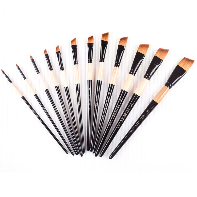 Hwahong Artist Flat Brush Set #6 Korean Watercolor Oil Painting Makeup  Brush