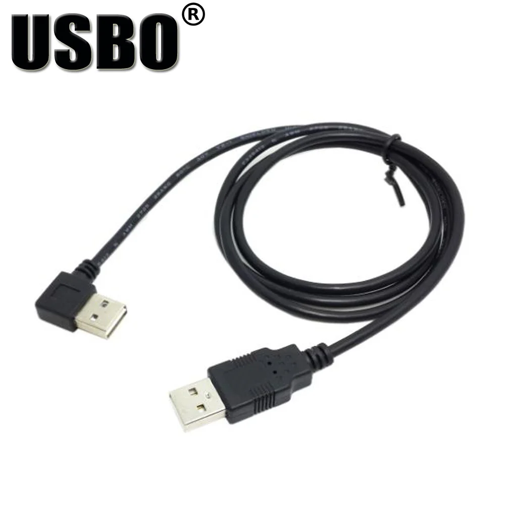 Высокое качество локоть черный 2,0 м USB передачи данных линия Высокая скорость USB 1,0 мужчина до 90 градусов локоть USB мужской удлинитель