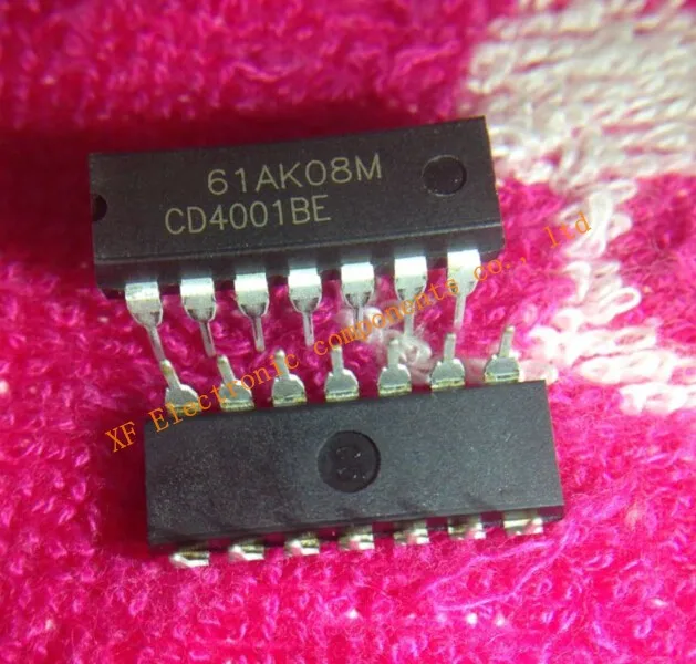 

Free shipping 200pcs CD4001BE CD4001 4001 IC GATE NOR 4CH 2-INP 14-DIP Best quality.