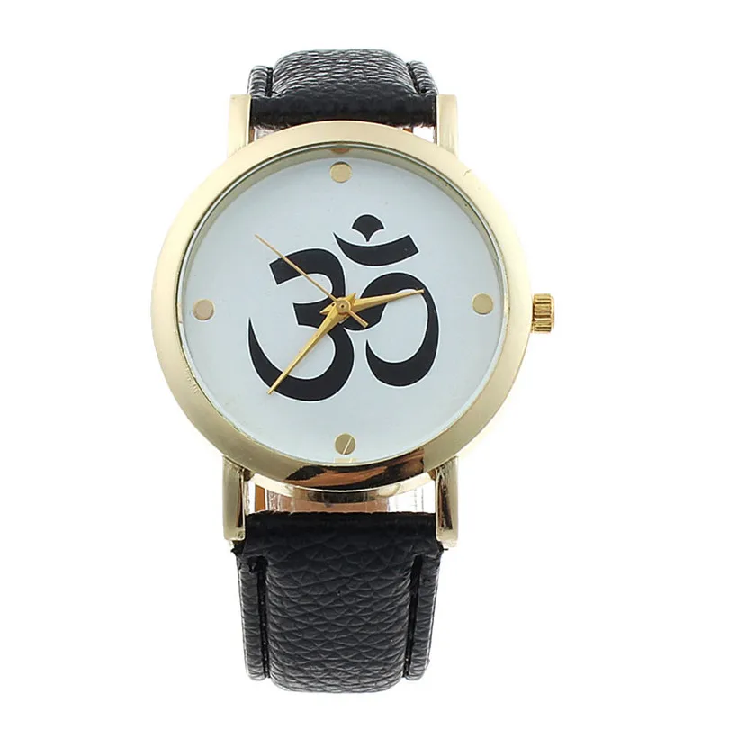Luxury Women Symbol Pattern Leather Analog Quartz Dial Watch Women Watches Bracelet Watch Ladied #4m20 (6)