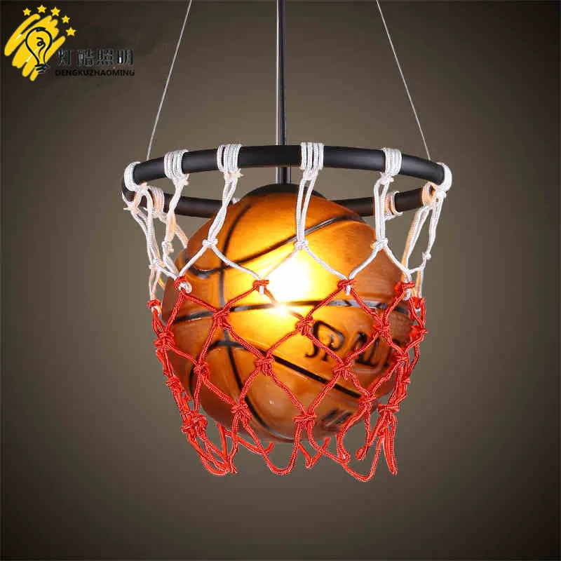 

American basketball chandelier personality child bedroom bedroom chandelier, ancient bar table sports stadium lighting