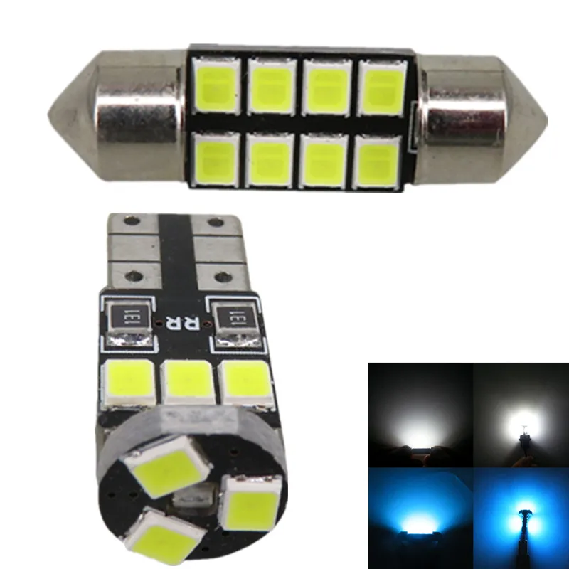 WLJH чистый белый Ледяной Синий 2835SMD светодиодный светильник для салона автомобиля