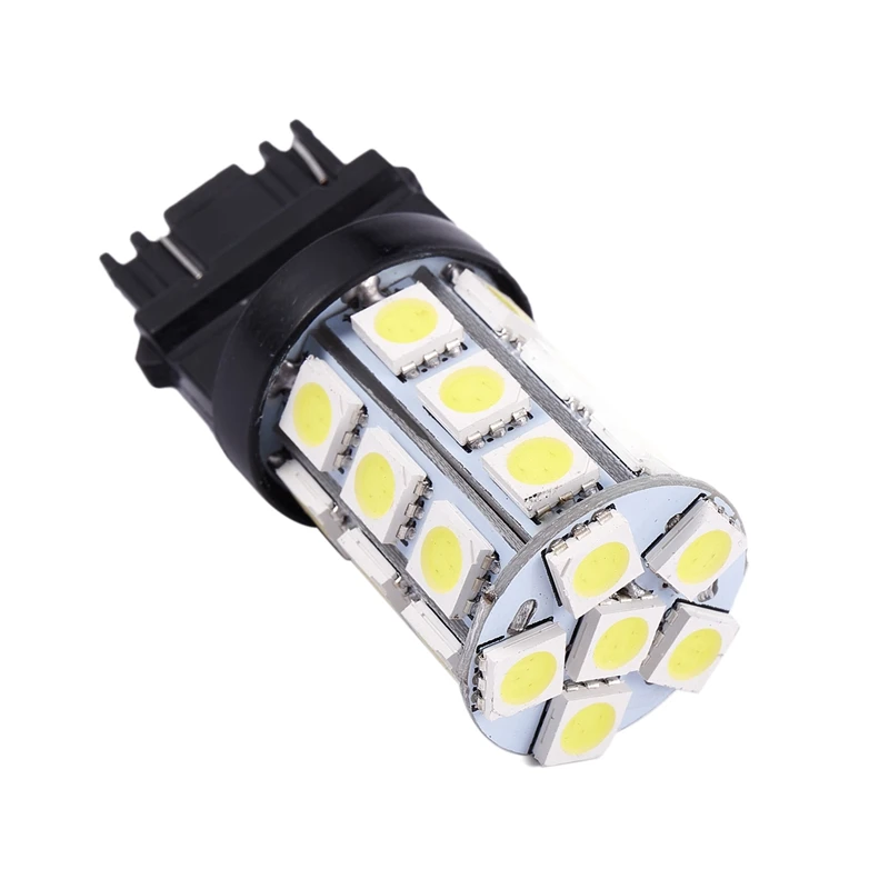 1 шт. T25 3157 5050 светодиодный 27 SMD Автомобильная белая Тормозная лампа стоп сигнала DC