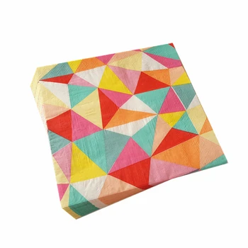 

20pcs Colorful Paper Napkins 33x33cm Large Geometric Figure Tissue Napkins Cocktail Birthday Wedding Party Decoration Serviettes