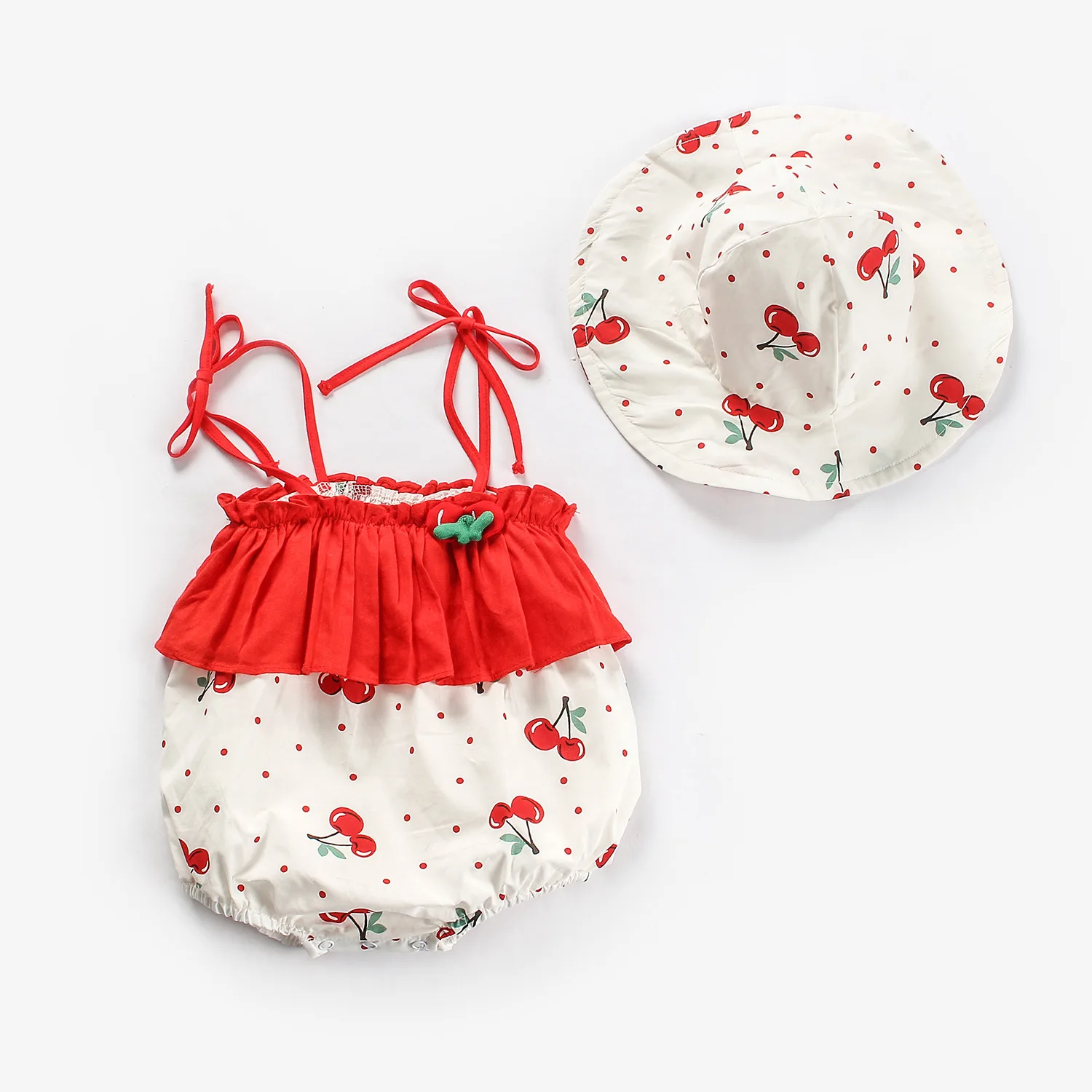 

Toddler Baby Girl Boy Basketball Sets Baby Triangle Climbing Bodysuits Hat Newborn Fruit Pattern Clothes Cotton Romper 2 Pcs