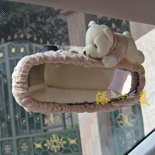 Bear Doll Styling Car Interior Rear View Mirror Camera Cover Cartoon