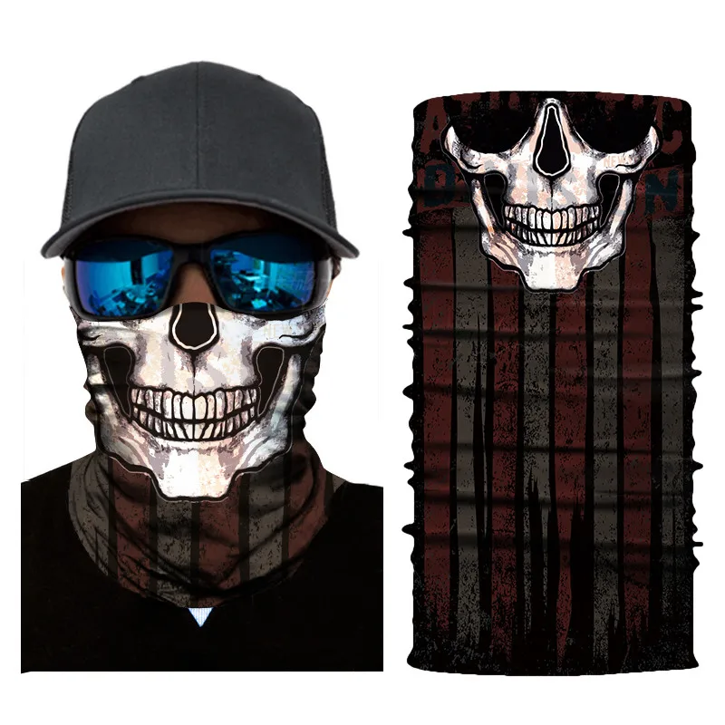 Модные 3D череп Магия 2018 Хэллоуин маска Для мужчин цифровой печати солнцезащитный крем шарф маски маска для Для мужчин и Для женщин X4