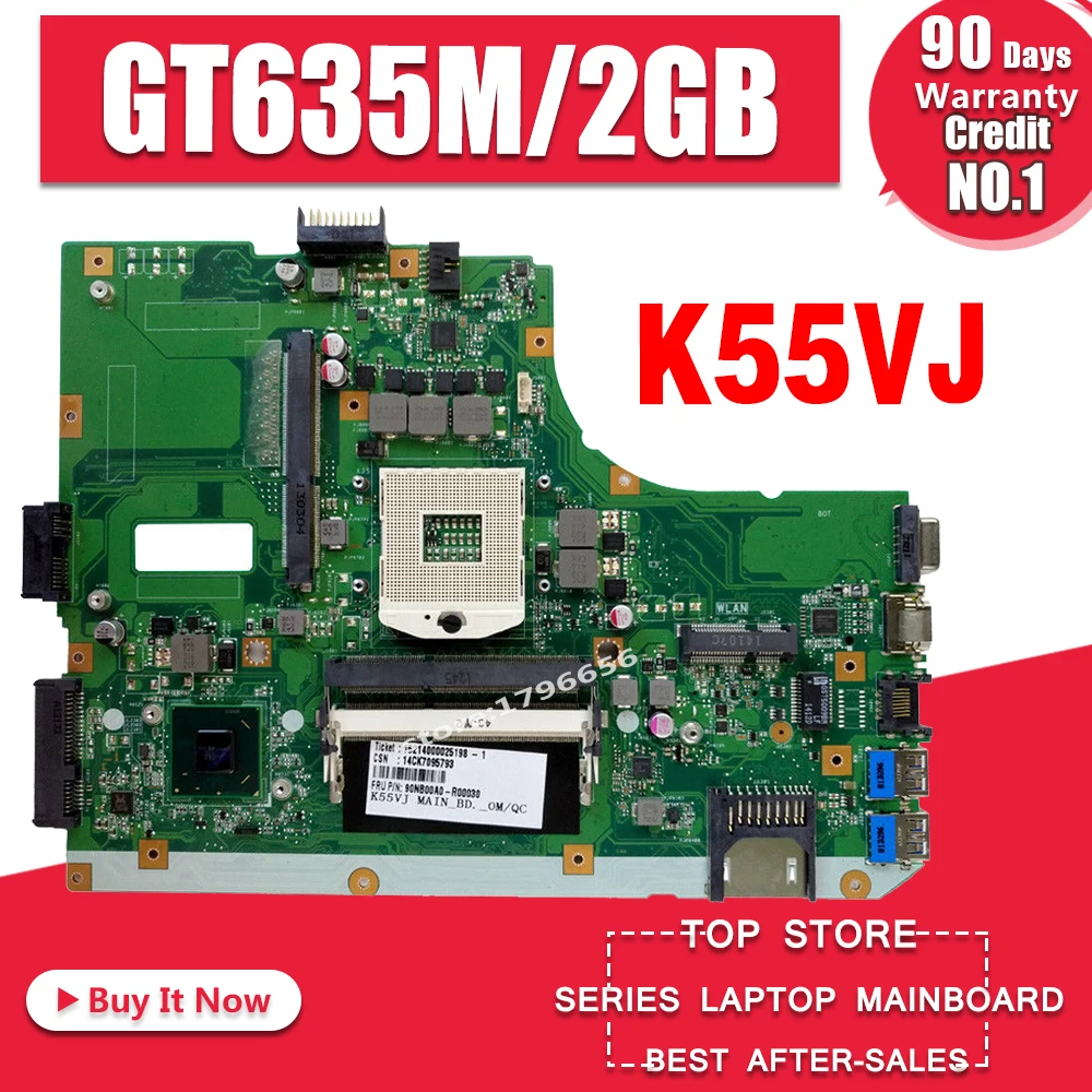 K55VJ Motherboard GT635M HM77 RAM For ASUS K55VJ A55V laptop Motherboard K55VJ Mainboard K55VJ Motherboard test 100% OK