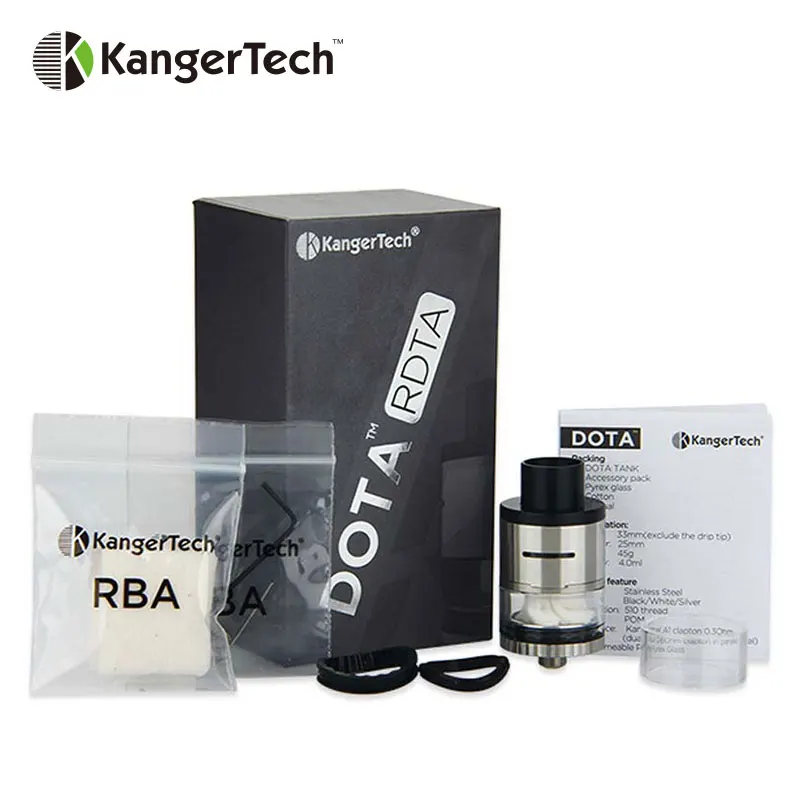 

New Arrival Kanger DOTA RDTA Cartomizer 4ml Tank Capacity Kangertech DOTA Rebuildable Drip Tank Atomizer with Clapton Coils ecig