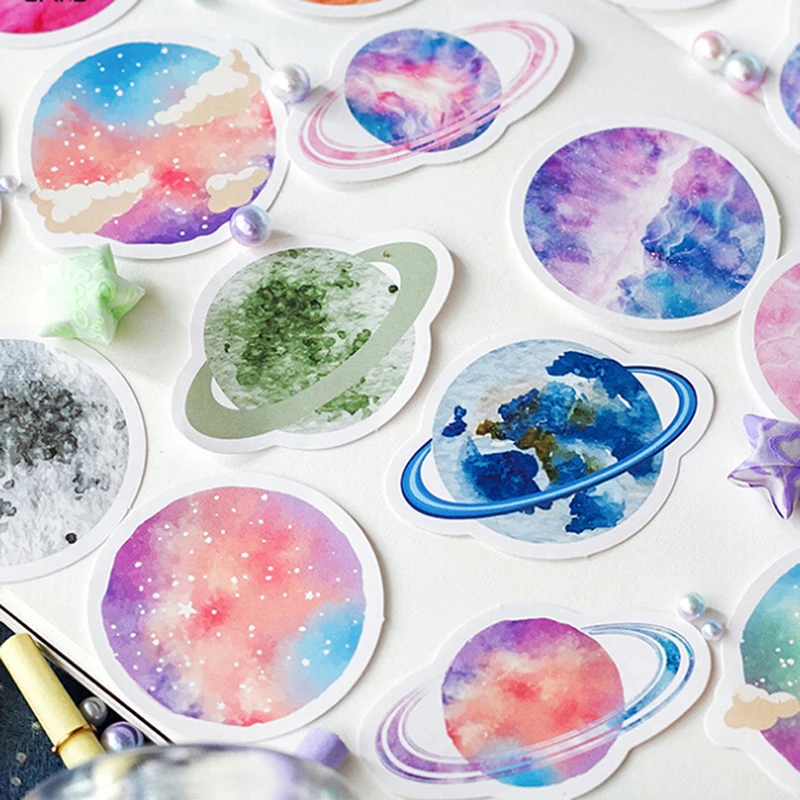 1 коробка украшение для альбома Universe Cosmos Planet DIY наклейки планировщик плакат