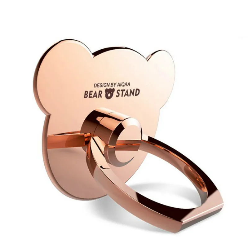 

Hot Sale Universal cute mobile phone holder Stand Rings Finger Ring Stand 360 Degree Metal Bear phone holder for iPhone Pad