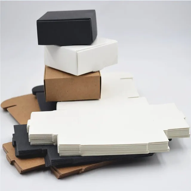 100pcs/lot Free shipping 350gsm kraft paper box nice kraft box white