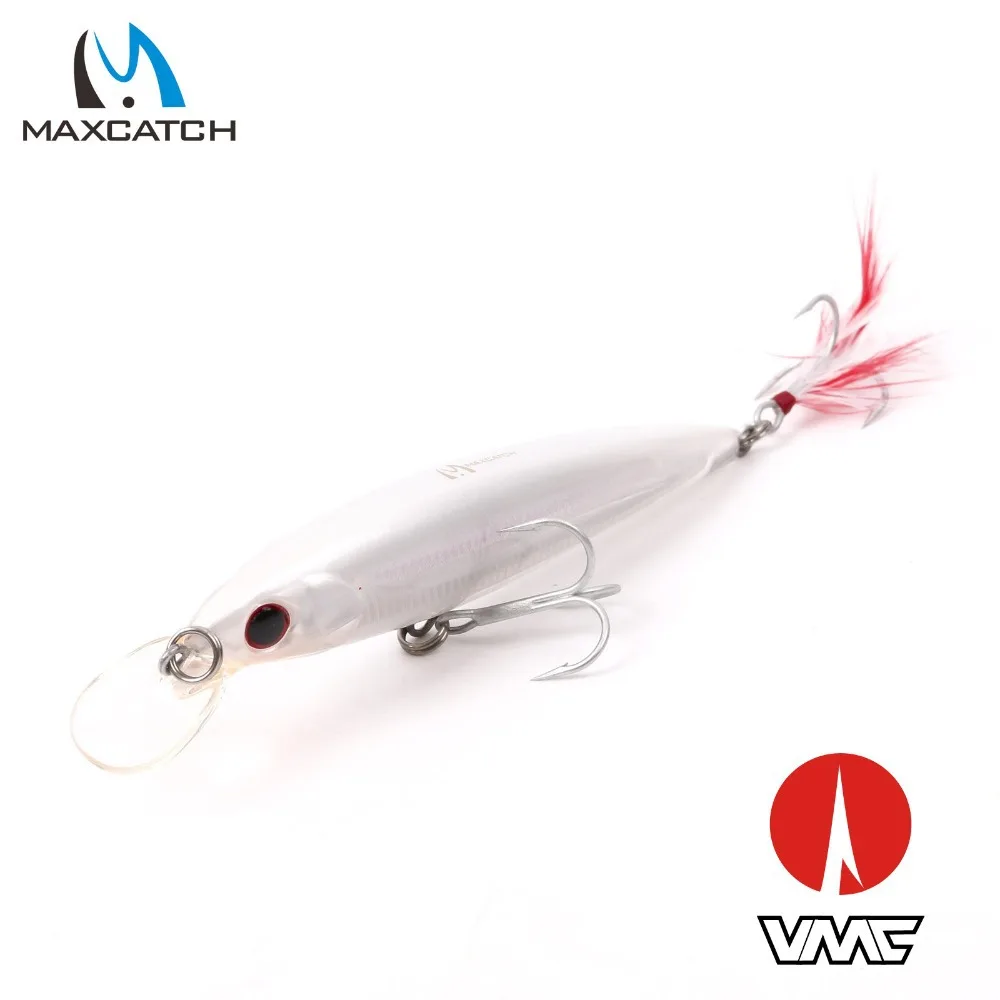 Maximumcatch New Minnow Bass Fishing Lures Crankbait Hard Fishing Lures With VMC Hooks and Feather