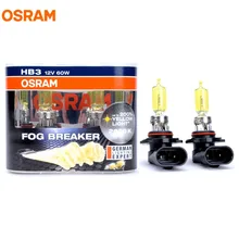 OSRAM 9005 HB3 12 в 60 Вт 2600K 9005FBR P20d противотуманный выключатель серии 200% желтый светильник 60% более яркие автомобильные галогенные лампы OEM лампы пара