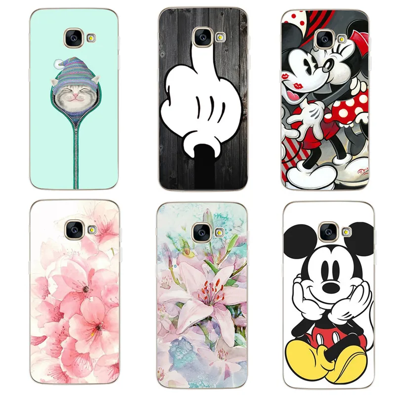 

Soft Case Capa For Samsung A5 J5 2017 A520 A520F J530 J530F Case Cover Flower Floral Cute Cat Painting Phone Bags Shell Funda