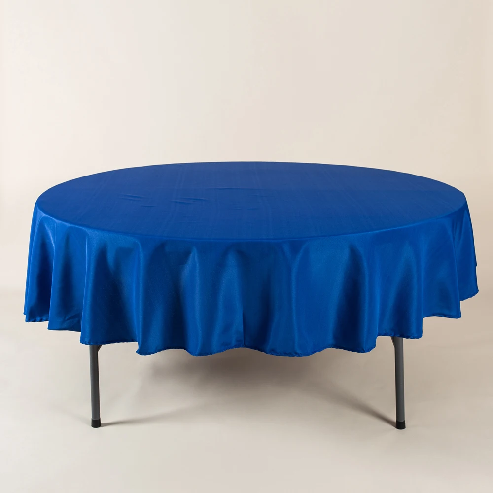 

YRYIE Round Polyester Wedding Banquet Tablecloth Royal Blue Restaurant Dining Table Cloth Solid Color
