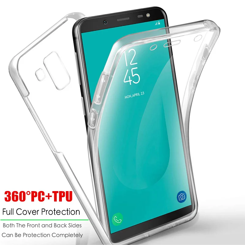 Прозрачный противоударный чехол 360 для Samsung Galaxy A10 A20 A20E A30 A40 A50 A60 A70 A80 M10 M20 M30 A6 A8 Plus A7