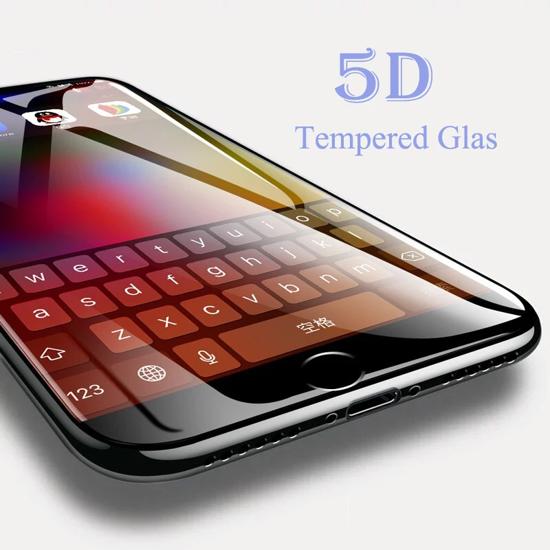 

5D Edge Full Cover Screen Protector For iPhone X XS MAX XR Tempered Glass Protector For iPhone 8 7 plus 6 6s Protective Film