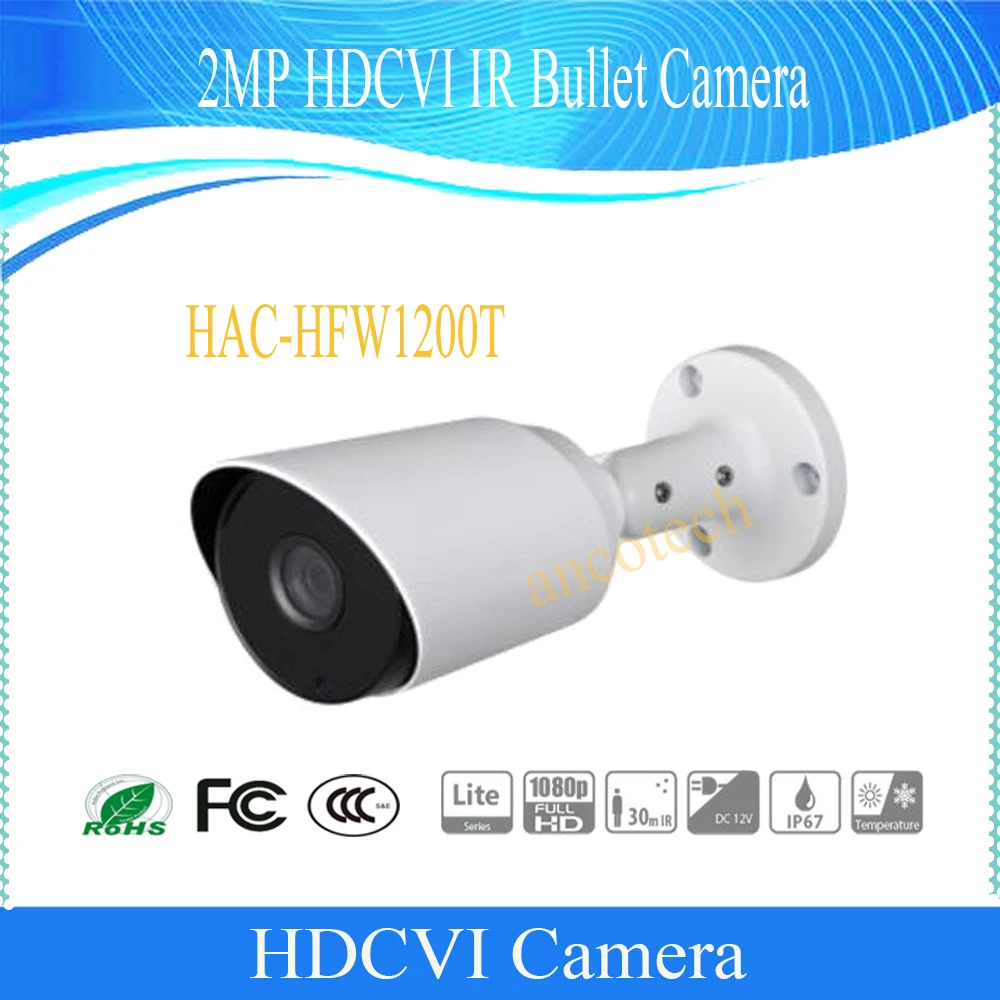 Бесплатная доставка камера безопасности DAHUA 2MP HDCVI IR Bullet смарт IP67 DH HAC HFW1200T|Камеры