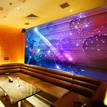 Пользовательские 3D печати DIY Ткань текстильные обои для стен тканью фрески матовый шелк KTV fantasty Гитары торговли моющийся Складная