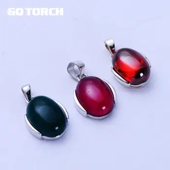 

Necklace & Pendants Real Silver 925 With Colorful Gemstone Simple Desgin Women's Pendant Natural Garnet And Agate