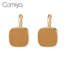 Comiya Мода Серьги для Для женщин простой дизайн цинковый сплав серьги-гвоздики сережки orecchini Donna; кожаные туфли-лодочки квадратный Форма Винтаж ювелирные изделия