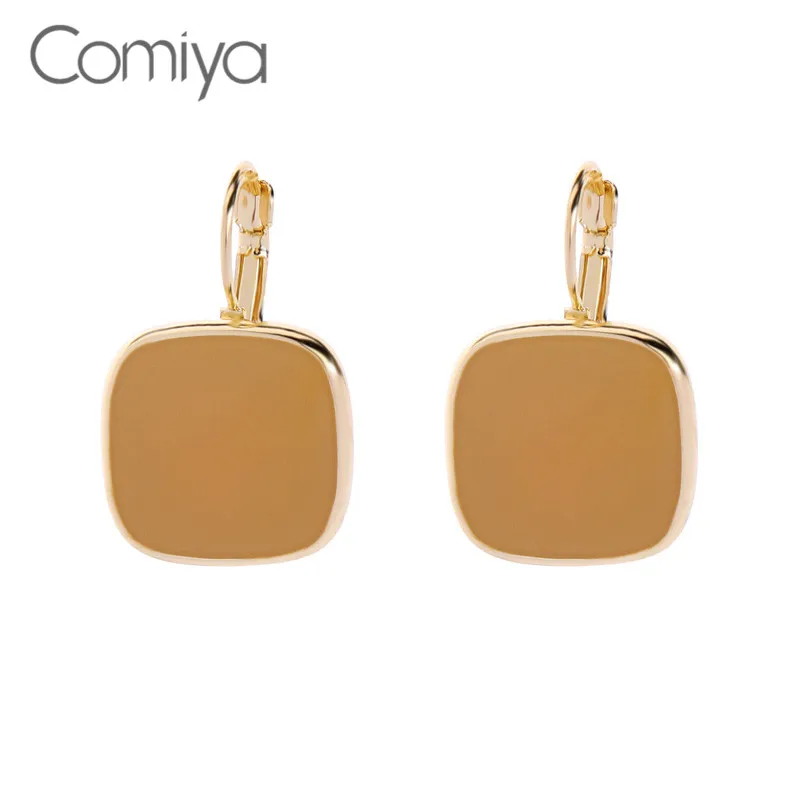 

Comiya Fashion Earrings For Women Simple Designed Zinc Alloy Stud Earring Orecchini Donna Square Shape Vintage Jewelry
