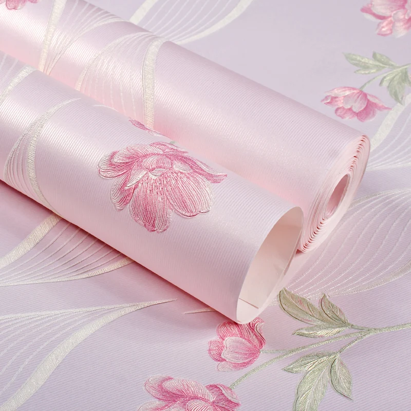 Girls Bedroom Wallpaper 3D Romantic Rustic Wall Paper for Children Room Walls Non-woven Wallpaper Princess Pink Beige Purple Girls Bedroom Wallpaper 3D Romantic Rustic Wall Paper for Children Room Walls Non-woven Wallpaper Princess Pink Beige Purple