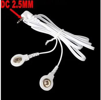 

High Quality Electrode Lead Wires Connecting Cables with 2 Buttons for Digital TENS Therapy Machine Massager Stud 2.5mm plug