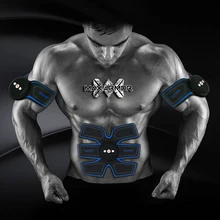 USB Rechargeable EMS Muscle Stimulator Abdominal Muscle Trainer Exerciser Electric Body Shaping Massager Slimming Patch Vibrator mini handheld electric massager head body muscle vibrator