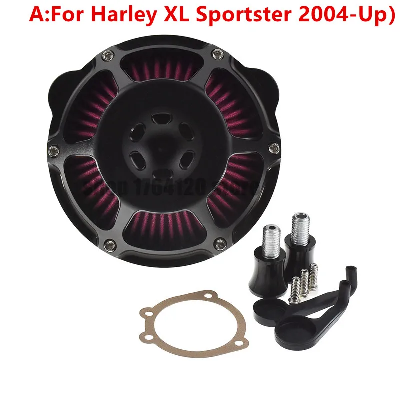 Motorcycle Air Inflow Intake Filter For Harley Sportser XL 883 1200 04-19 Touring Street Road Glide 08-18 Dyna FXDLS Softail - Цвет: with logo