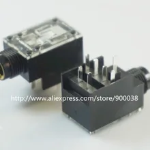2 шт. TRS 1/" 6,35 мм стерео телефонный разъем для наушников 3 проводника 7 контакт через отверстие под прямым углом прозрачный