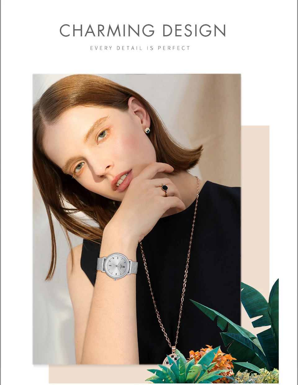 IBSO женские кварцевые часы набор кристалл браслет ожерелье комплекты с часами Женский комплект украшений Роскошный Серебряный набор часы Рождественский подарок