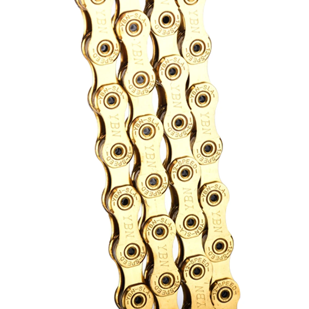 Discount High quality Ti Titanium Gold Bike Chain 12 Speed 126 Links  with magic link button compatible with SRAM GX Eagle 12s Chain 126L 4