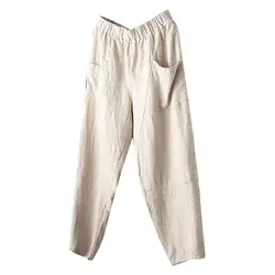 Мужские льняные штаны мужские летние Новые Стильные Простые и модные брюки из чистого хлопка и льна мужские высококачественные Брендовые