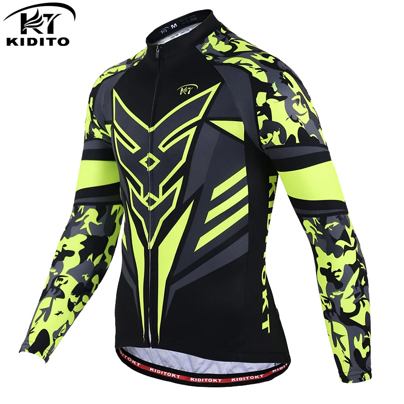 

KIDITOKT Winter Thermal Fleece Cycling Jersey Super Warm Maillot Ropa Ciclismo Invierno Long Sleeve MTB Bike Wear Clothing