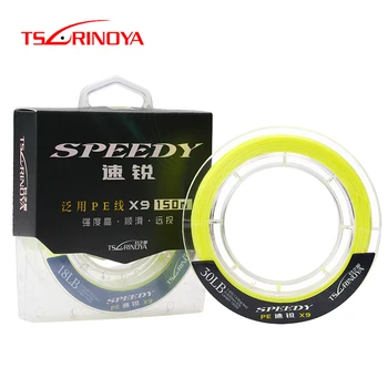 

TSURINOYA SPEEDY 150m PE Braided Fishing Line 9 Strands 16-42LB Super Strong Multifilament Fishing Line Yellow Linhas De Pesca