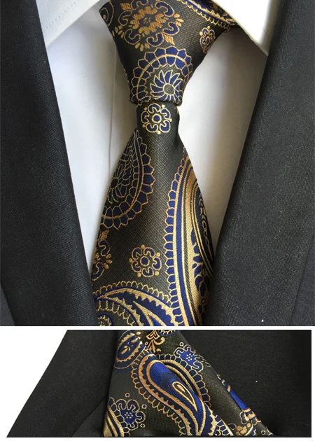 Мужская Мода рулевой Набор платок Мужские галстуки бизнес полиэстер шелковый галстук платок Пейсли T040