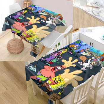 

SpongeBob SquarePants Custom Table Cloth Oxford Print Rectangular Waterproof Oilproof Table Cover Square Wedding Tablecloth