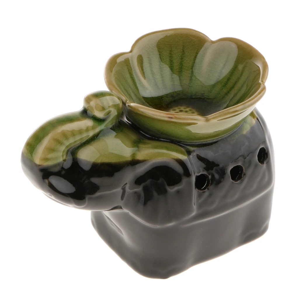 CERAMIC ELEPHANT OIL BURNER+TEALIGHT CANDLE HOLDER DECOR ORNAMENT FIMGURINES