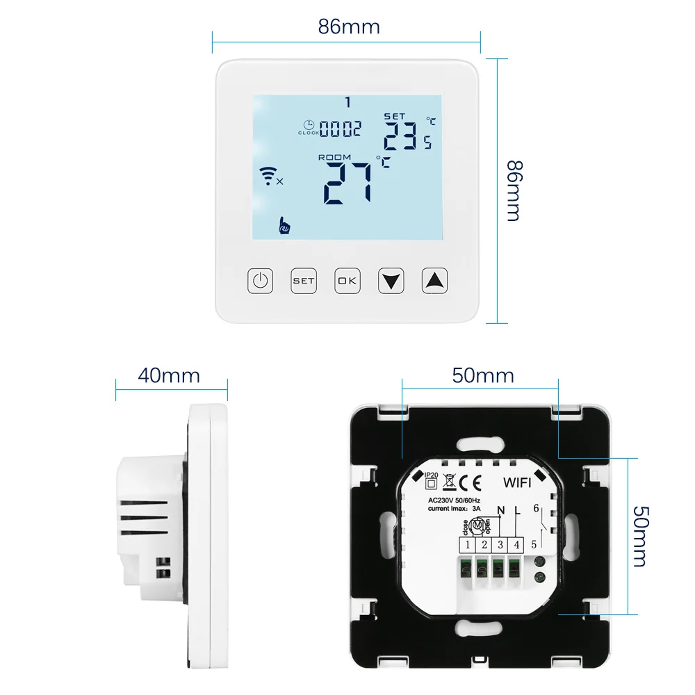 16A AC100 ~ 240 V wifi термостат для нагрева воды/электрическая система отопления wifi термостат с программным управлением для теплого пола