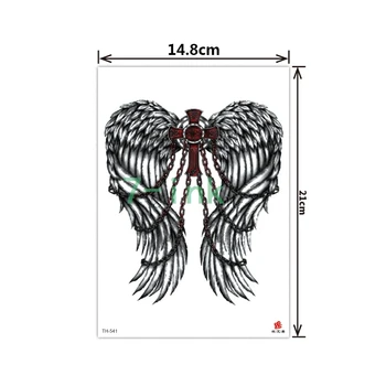 

2019 NEW Temporary Tatoo Sticker body art cross demon angel wings water Transfer Fake Tattoo Flash tatto for women men