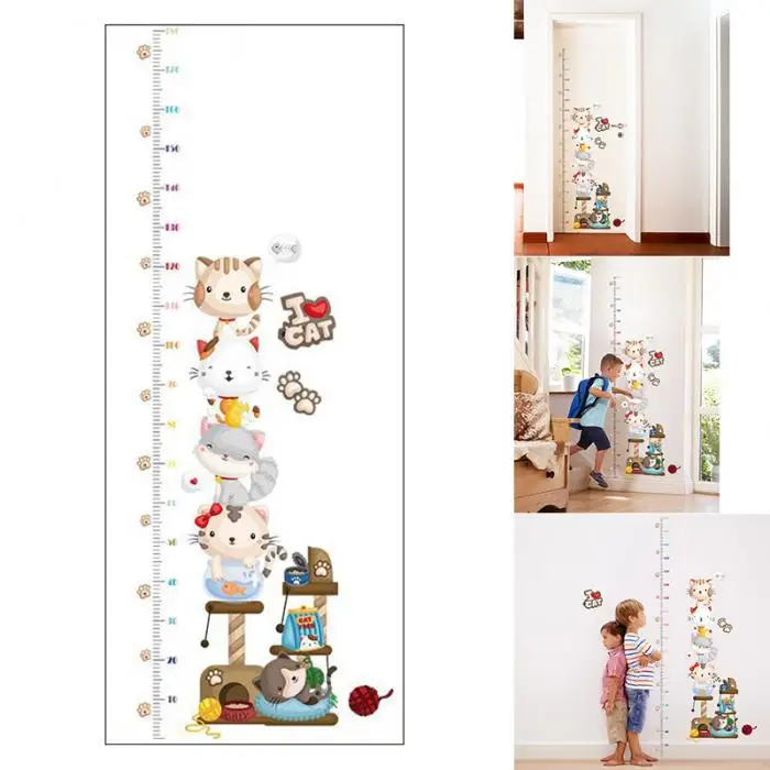 Настенный стикер мультяшка Кот узор Ростомер украшение для дома детский сад HYD88
