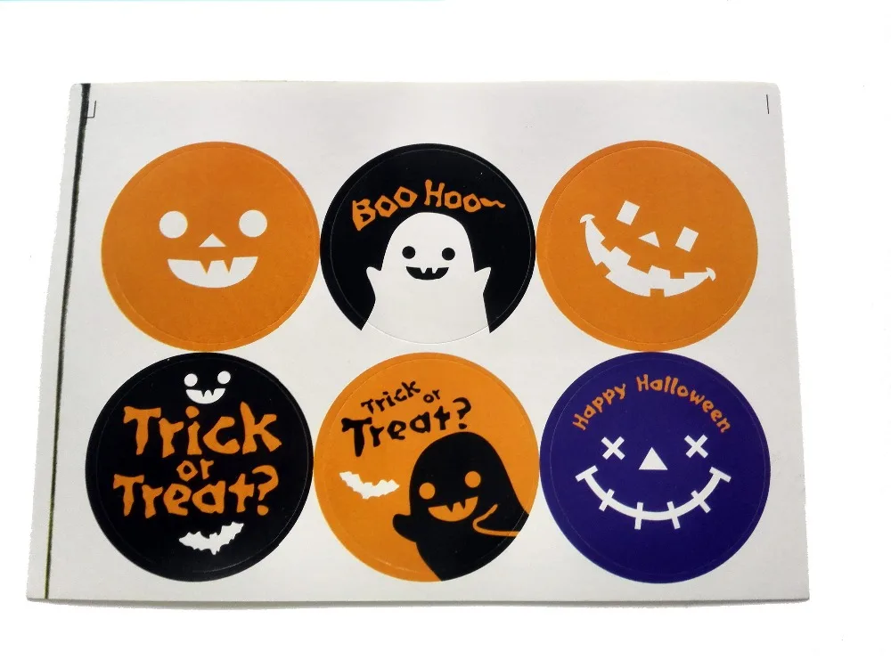 

3.8 cm HAPPY HALLOWEEN PUMPKIN MASK trick or treat Self-adhesive paper sticker for happy decoration, 204 pcs/lot, Item No. FE17