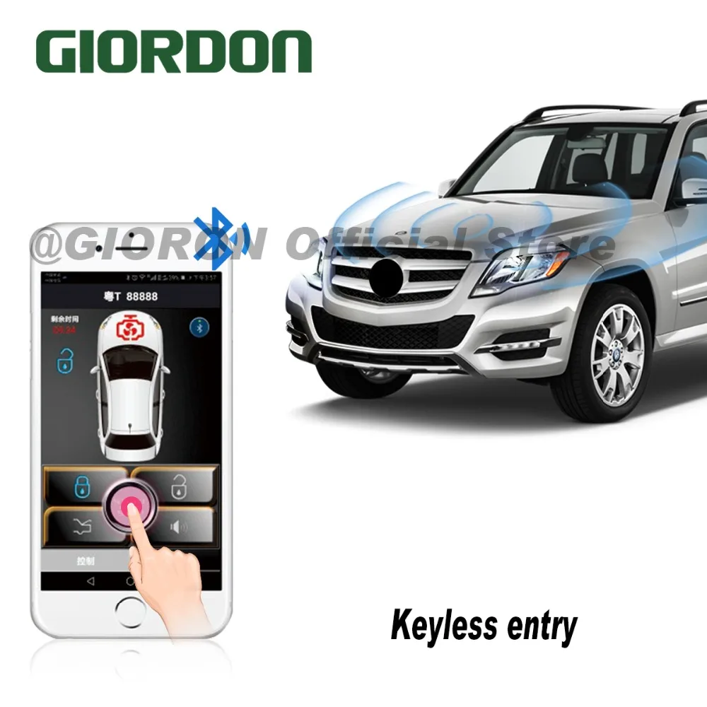 

Mobile phone automatic induction control car, remote start one key start button keyless access system with engine hidden lock
