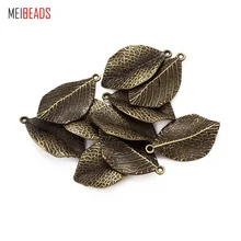 MEIBEADS, 10 шт.,, подвеска в виде бронзового листа, натуральный настоящий лист, Длинное колье с узором в виде листика и подвески, ювелирные аксессуары UF7132