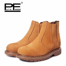 Pathfind/мужские зимние ботильоны из натуральной кожи; Ботинки Челси в байкерском стиле; коллекция года; Повседневная рабочая обувь в армейском стиле; обувь в западном стиле; Botas