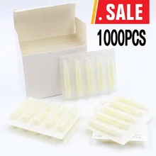 1000 шт uMix это Ассорти круглые плоские стерильные наконечники игл для татуажа пластиковые одноразовые татуировки наконечники тюбик с насадкой-конусом