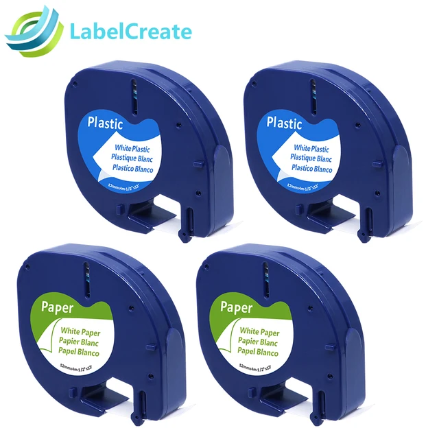 Best Offers 4 Packs Compatible for DYMO LetraTag Tape Label 91201 91200 Black on White 12mm for Dymo Letratag Tape Dymo Label Printer Tape Best Offers 4 Packs Compatible for DYMO LetraTag Tape Label 91201 91200 Black on White 12mm for Dymo Letratag Tape Dymo Label Printer Tape